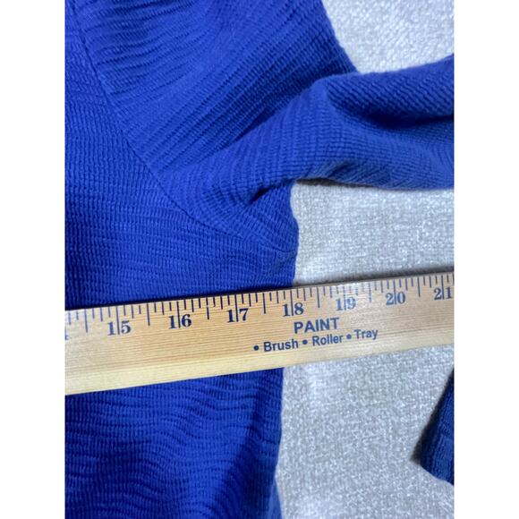 James Perse Women’s Size 8 Blue Long Sleeve Half-Button Hooded Shirt Premium - Picture 6 of 7